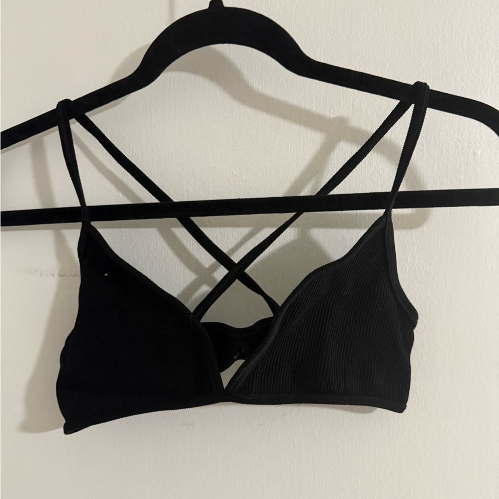 Urban Outfitters Black Cross-Back Bralette